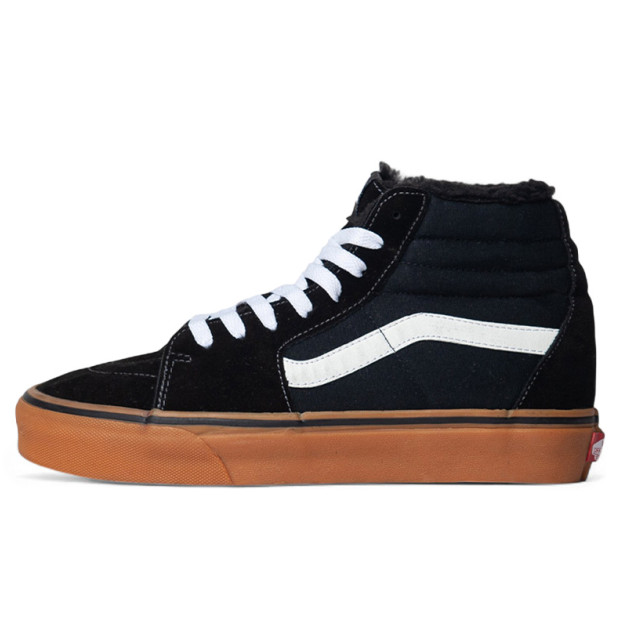 Vans Old Skool High Black White Gum З ХУТРОМ