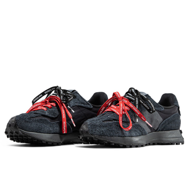 New Balance 327 Double Laces Black Grey
