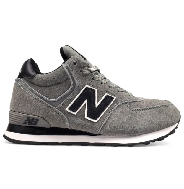 New Balance 574 Mid Grey Black С МЕХОМ