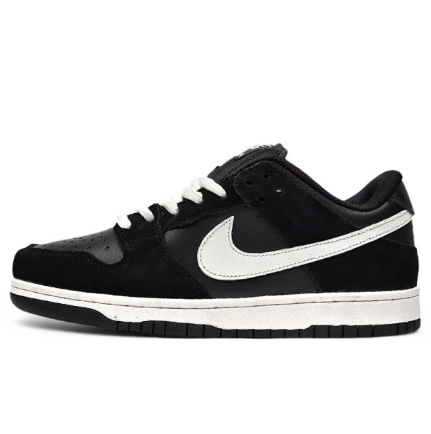 Nike SB Dunk Low Black White Two З ХУТРОМ