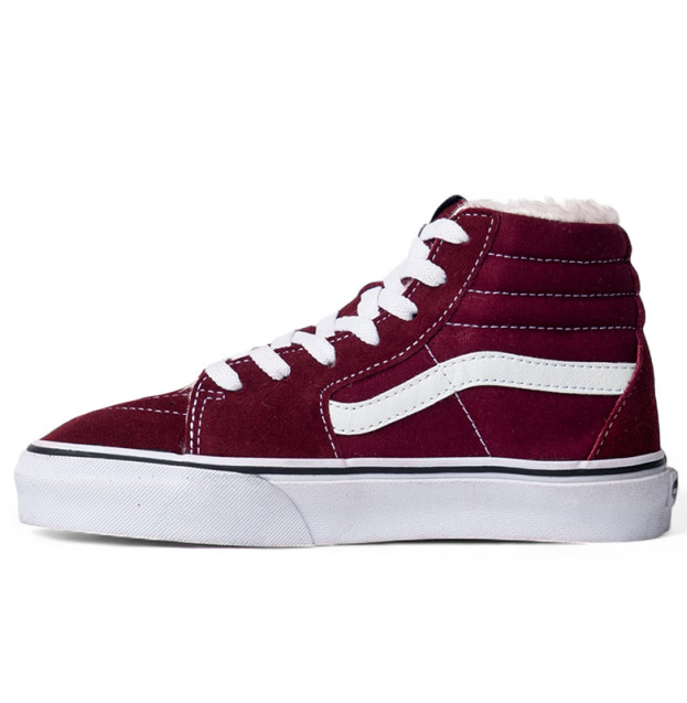 Vans Old Skool High Bordo White З ХУТРОМ