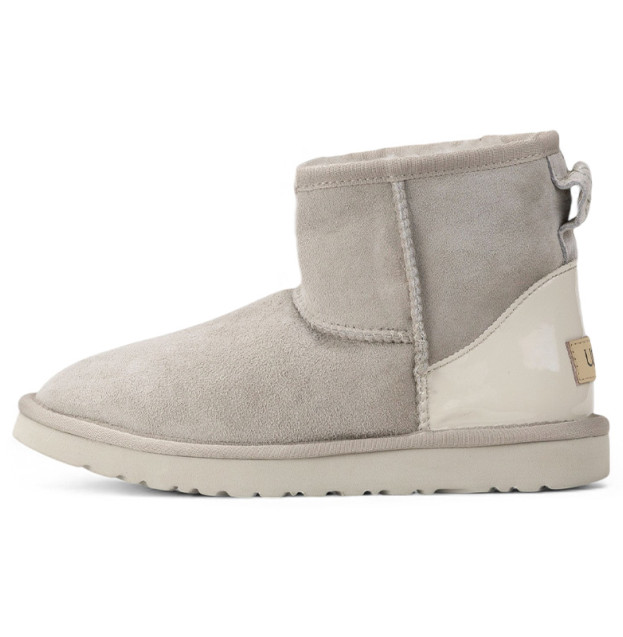 UGG Mini Light Grey Metallic Suede