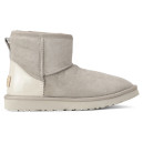 UGG Mini Light Grey Metallic Suede