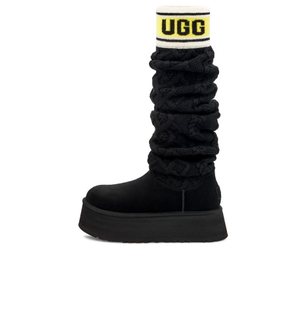 UGG Classic Sweater Letter Tall Boot Black 1144044-BLC