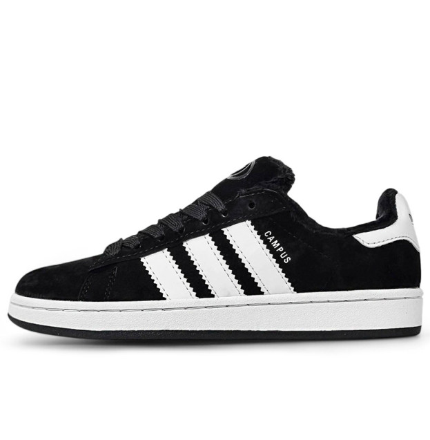 Adidas Campus Black White З ХУТРОМ