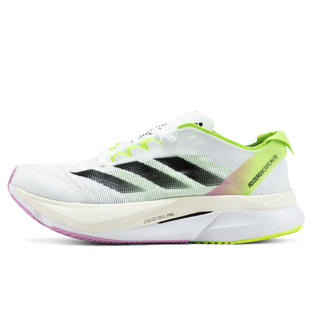 Adidas Adizero Boston 12 White Black Green Spark IG3328