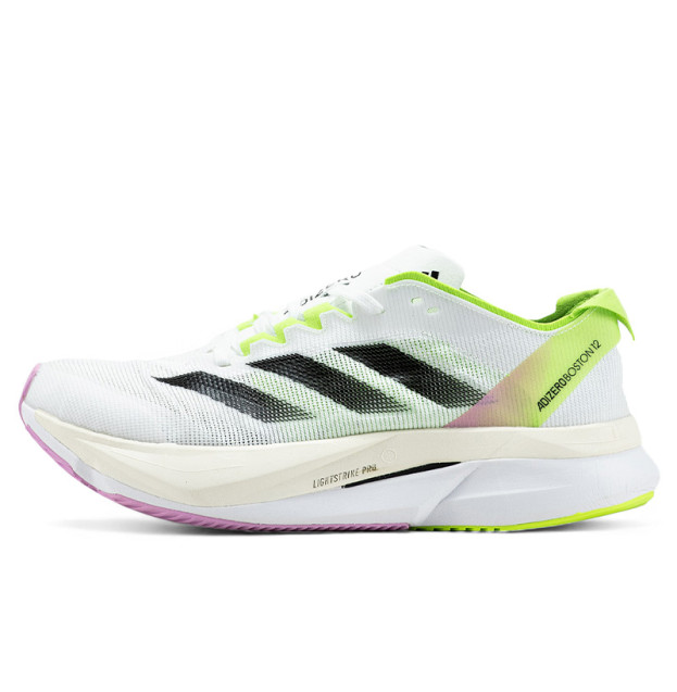 Adidas Adizero Boston 12 White Black Green Spark IG3328
