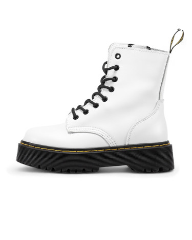 Dr. Martens Jadon Smooth Leather Boots Zip White