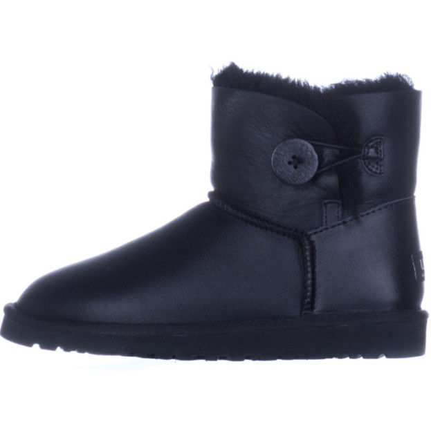 UGG Classic Mini Button Leather Black