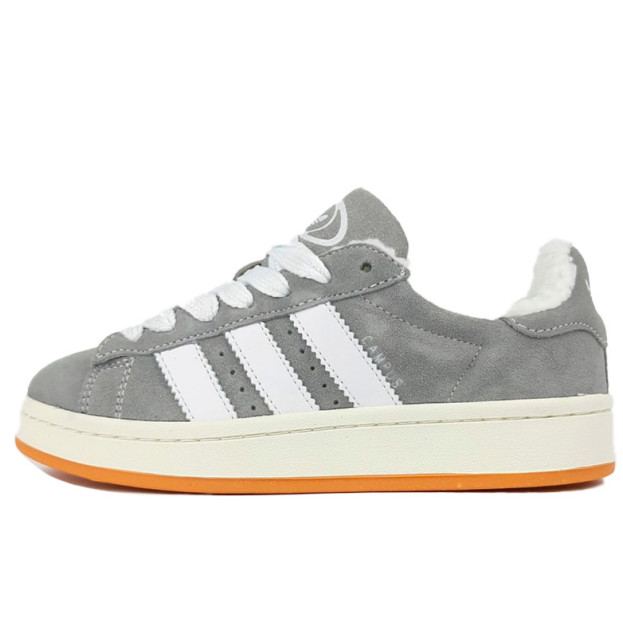 Adidas Campus Light Grey White Winter С МЕХОМ
