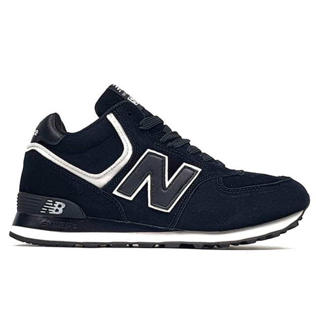 New Balance 574 High Black White Winter С МЕХОМ