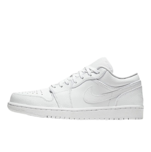 Jordan 1 Low Triple White Tumbled Leather 553558-130