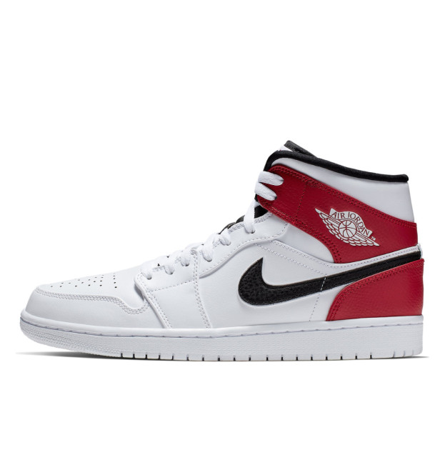 Jordan 1 Mid White Black Gym Red 554724-116