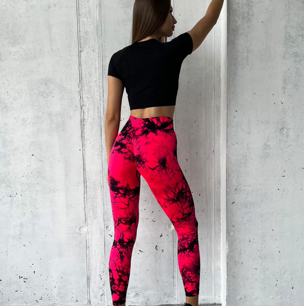 Легінси Червоно-Чорні з Push-Up Ефектом