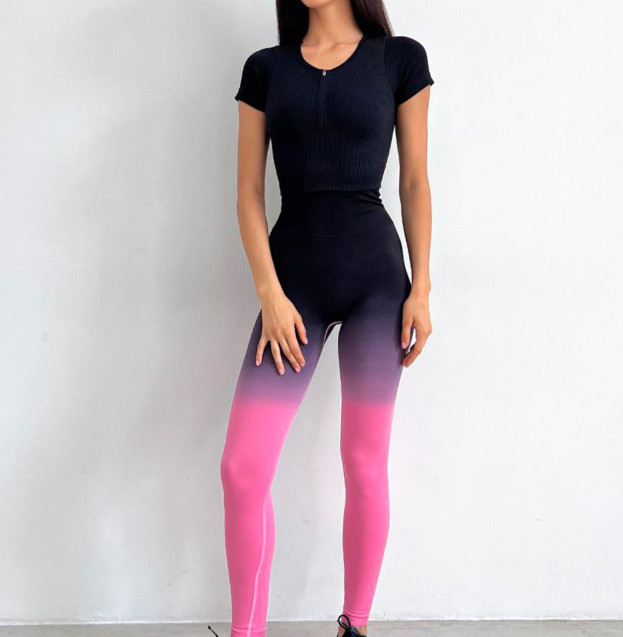 Легінси Чорно-Рожеві з Push-Up Ефектом