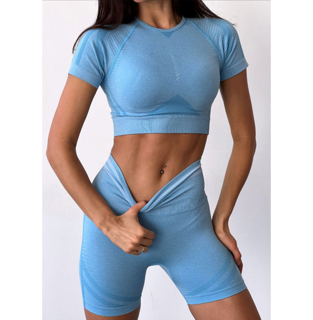 Кроп Топ Спортивний Голубий
