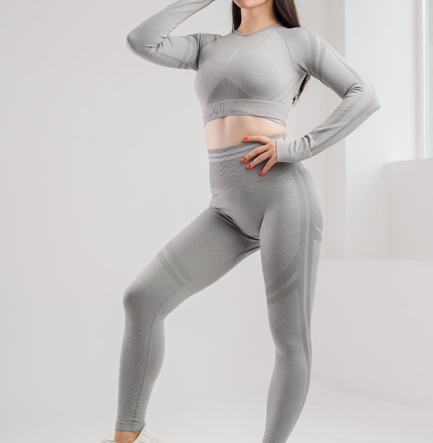 Легінси Сірі з Push-Up Ефектом