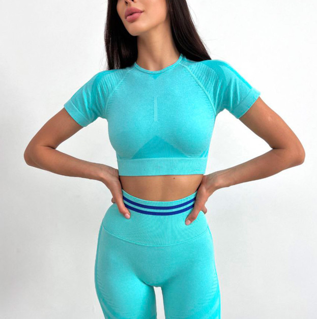 Кроп Топ Спортивний Бірюзовий