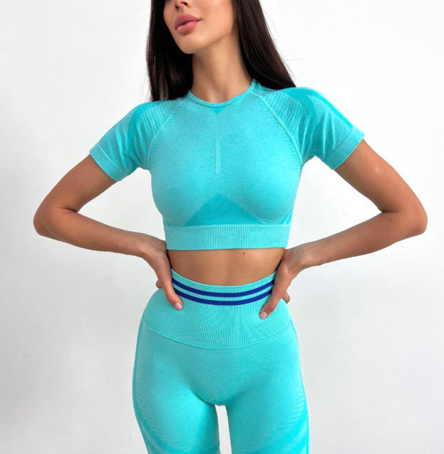 Кроп Топ Спортивний Бірюзовий