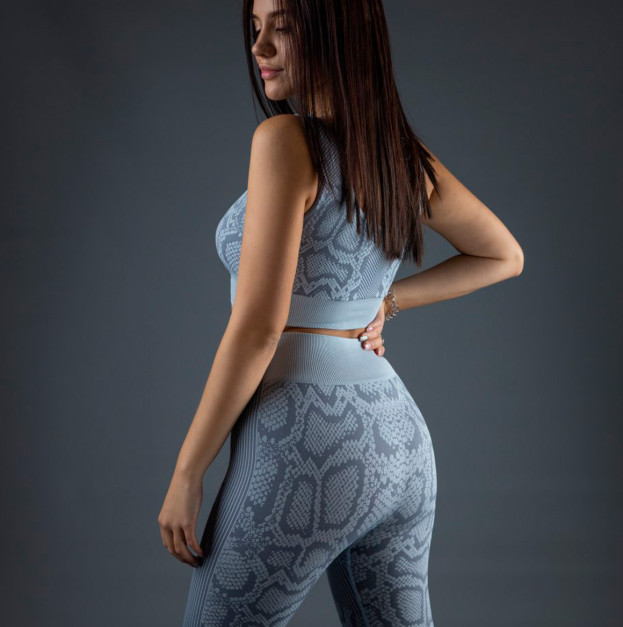 Комплект Легінси + Спортивний Топ Сірий