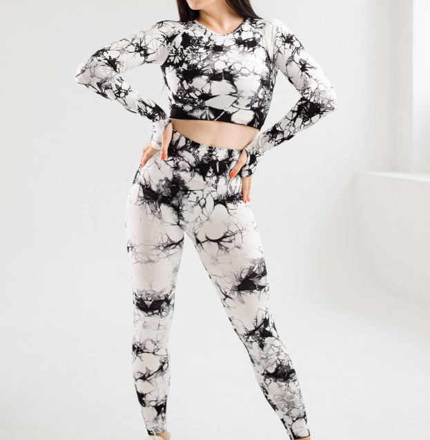 Легінси Чорно Білі з Push-Up Ефектом