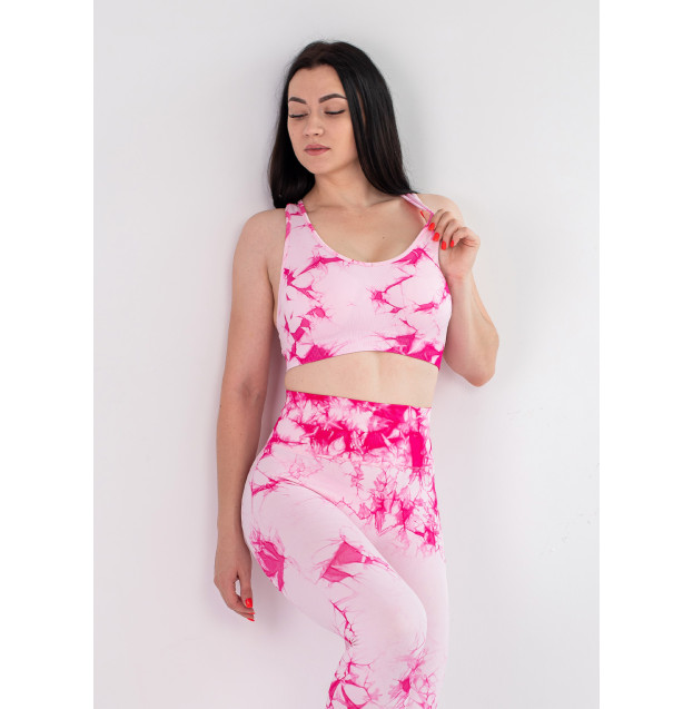 Топ Спортивний Біло Рожевий