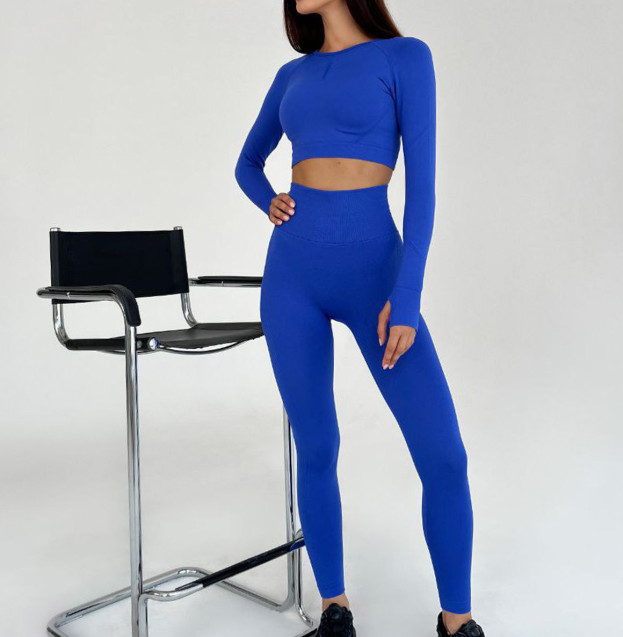 Комплект Легінси з Push-Up Ефектом + Рашгард Синій