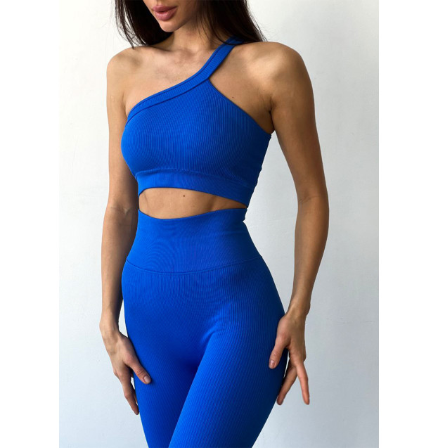 Топ Спортивний Синій в Рубчик