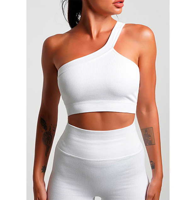 Топ Спортивний Білий в Рубчик