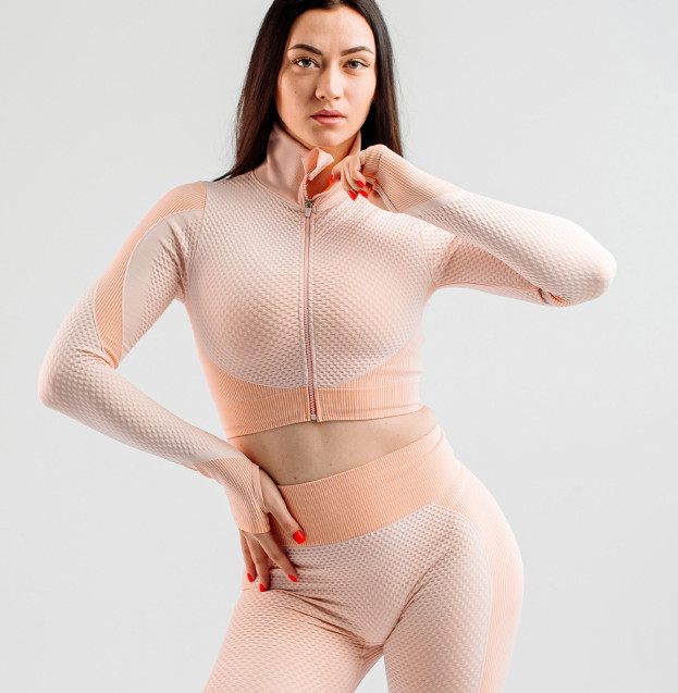 Рашгард на Блискавці Персиковий з Візерунком