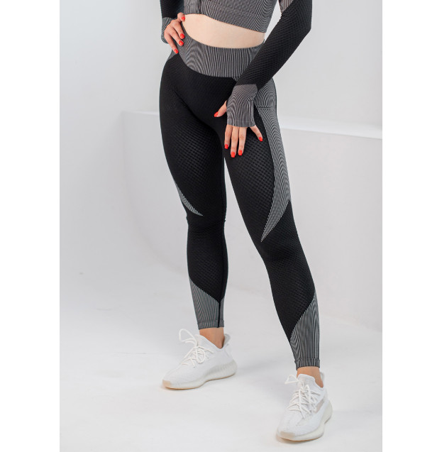 Легінси Чорно Білі з Візерунком