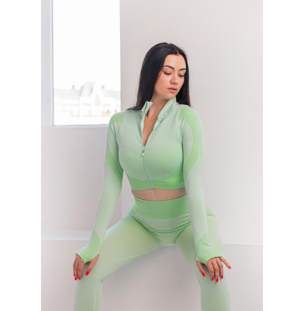 Рашгард на Блискавці Салатовий з Візерунком