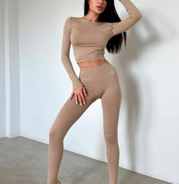 Легінси Бежеві зі Штрипками