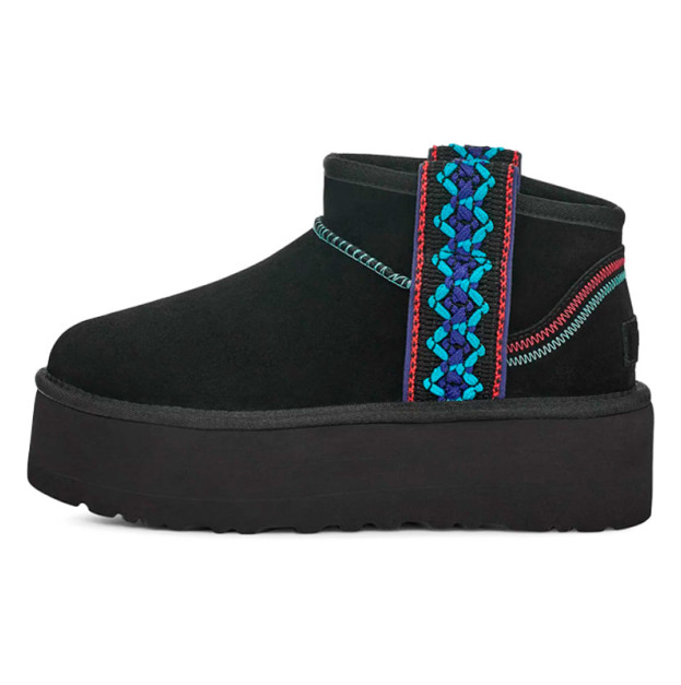 UGG Ultra Mini Classic Braid Platform Boot Black