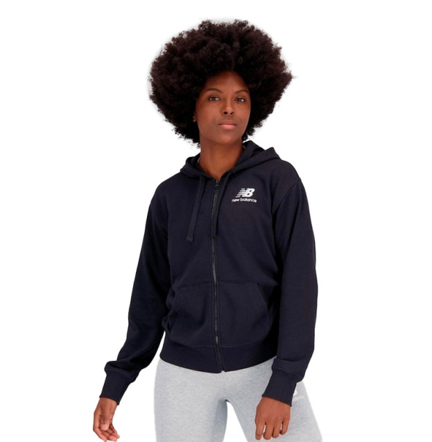 Кофта New Balance Essentials Stacked Logo FZ WJ31530BK