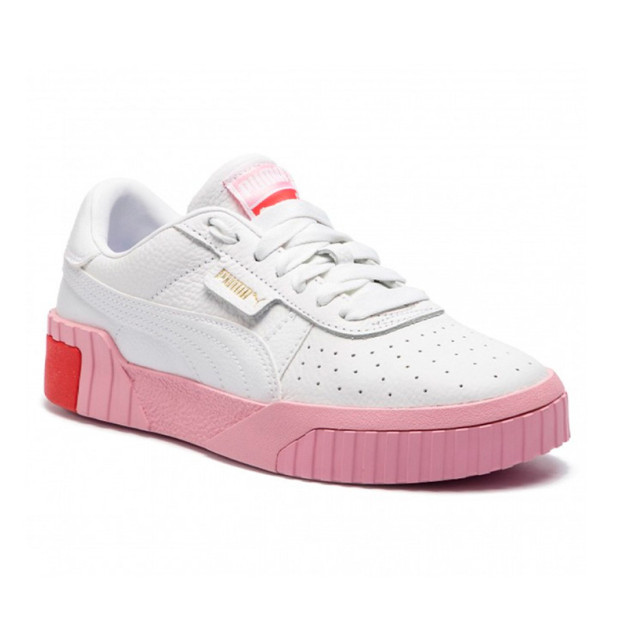 Puma White & Pink Cali Trainers 369155-02