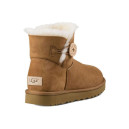 UGG Classic Mini Bailey Button Bling Chestnut