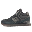 New Balance 574 All Black Suede Winter С МЕХОМ