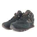 New Balance 574 All Black Suede Winter С МЕХОМ