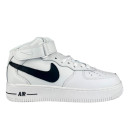 Nike Air Force 1 High White  Black Logo Winter С МЕХОМ