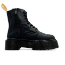 Dr. Martens Jadon Smooth Leather Platform Boots Triple Black Termo Zip С ФЛИСОМ