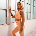 Топ Спортивний Помаранчевий в Рубчик