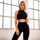 Топ Спортивний Чорний в Рубчик