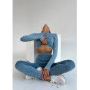 Комплект Легінси з Push-Up Ефектом + Рашгард Синій