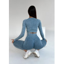 Комплект Легінси з Push-Up Ефектом + Рашгард Синій