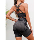 Спортивні Шорти Сіро Чорні з Push-Up Ефектом