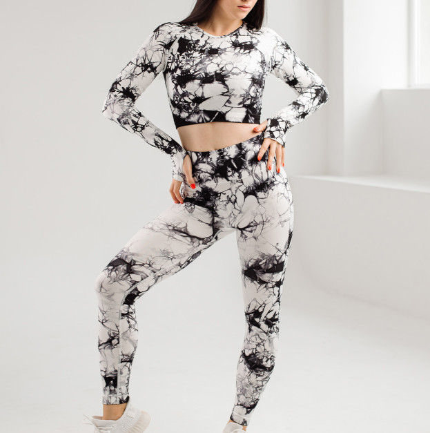 Легінси Чорно Білі з Push-Up Ефектом