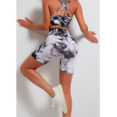 Спортивні Шорти Чорно Білі з Push-Up Ефектом