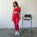 Легінси Червоні в Рубчик з Push-Up Ефектом