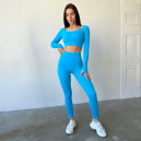 Легінси Голубі в Рубчик з Push-Up Ефектом